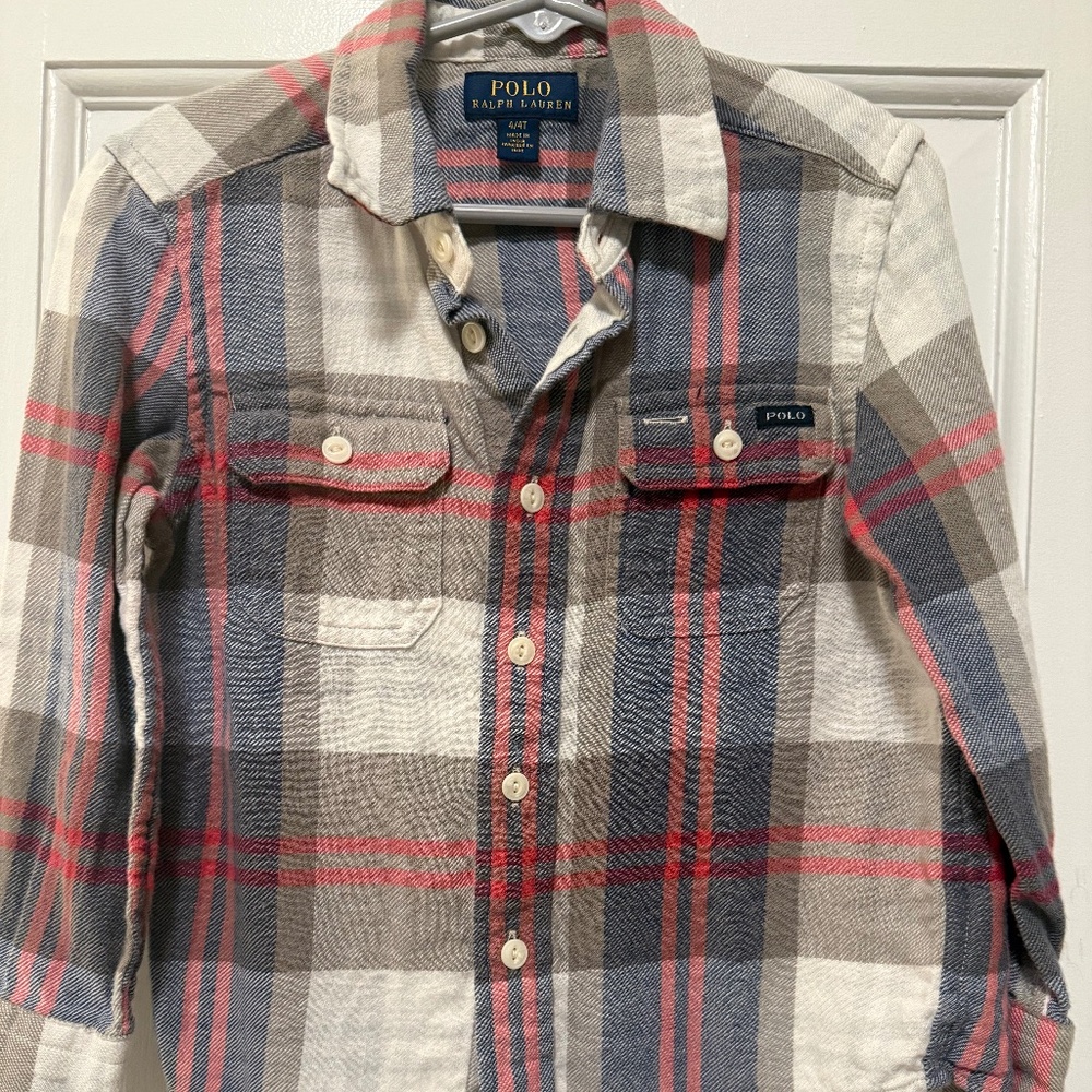Ralph Lauren Kids Polo- Gray Plaid